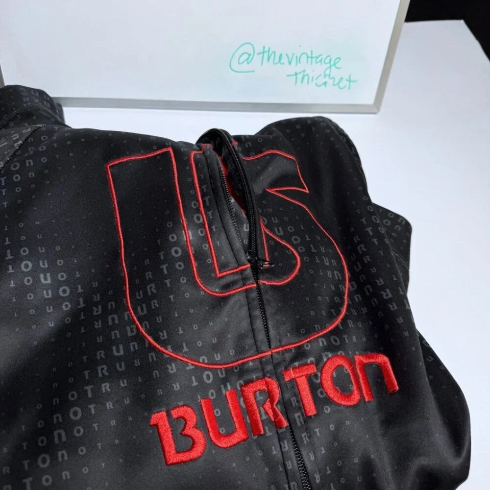 Burton MB Peak Mens Full Zip Hoodie Hooded XL Black Neon Orange Fleece Lined - Picture 10 of 11